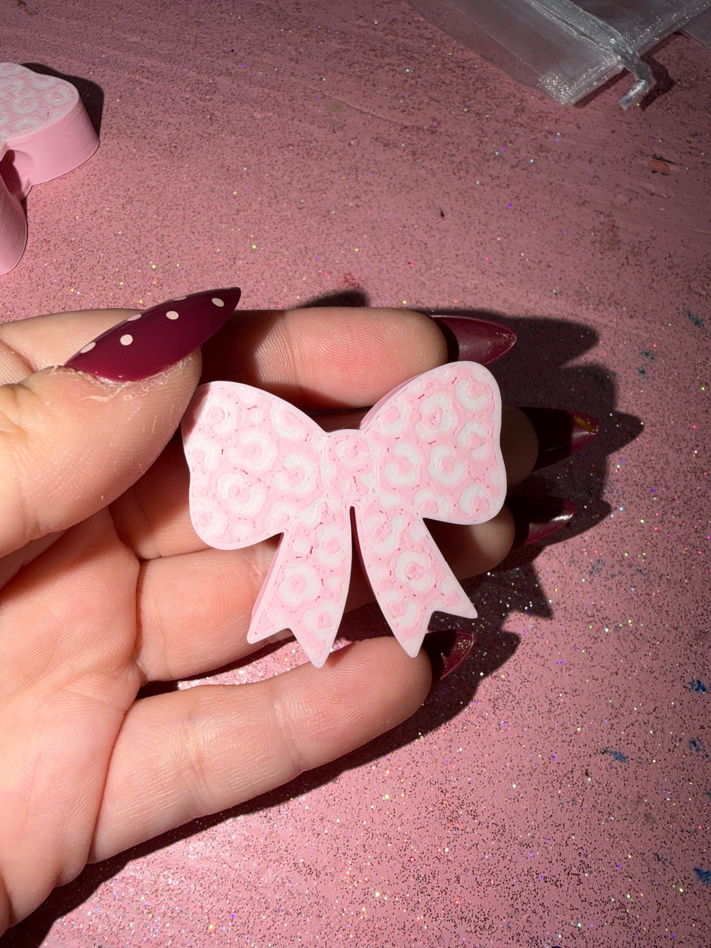 Cheetah bow straw topper