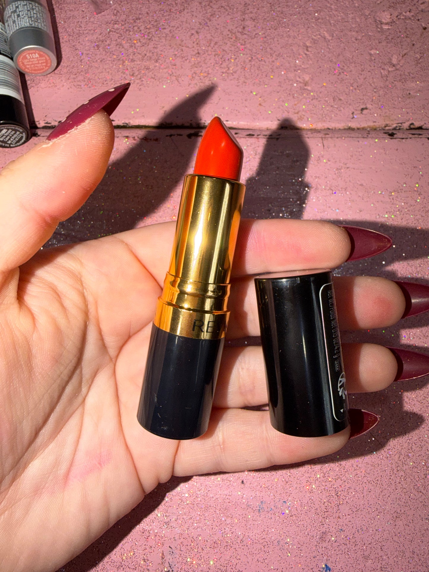 Revlon lipstick shade kiss me, coral