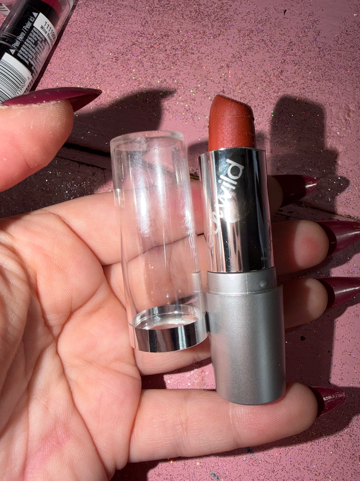 Wet n wild lipstick shade, light beige