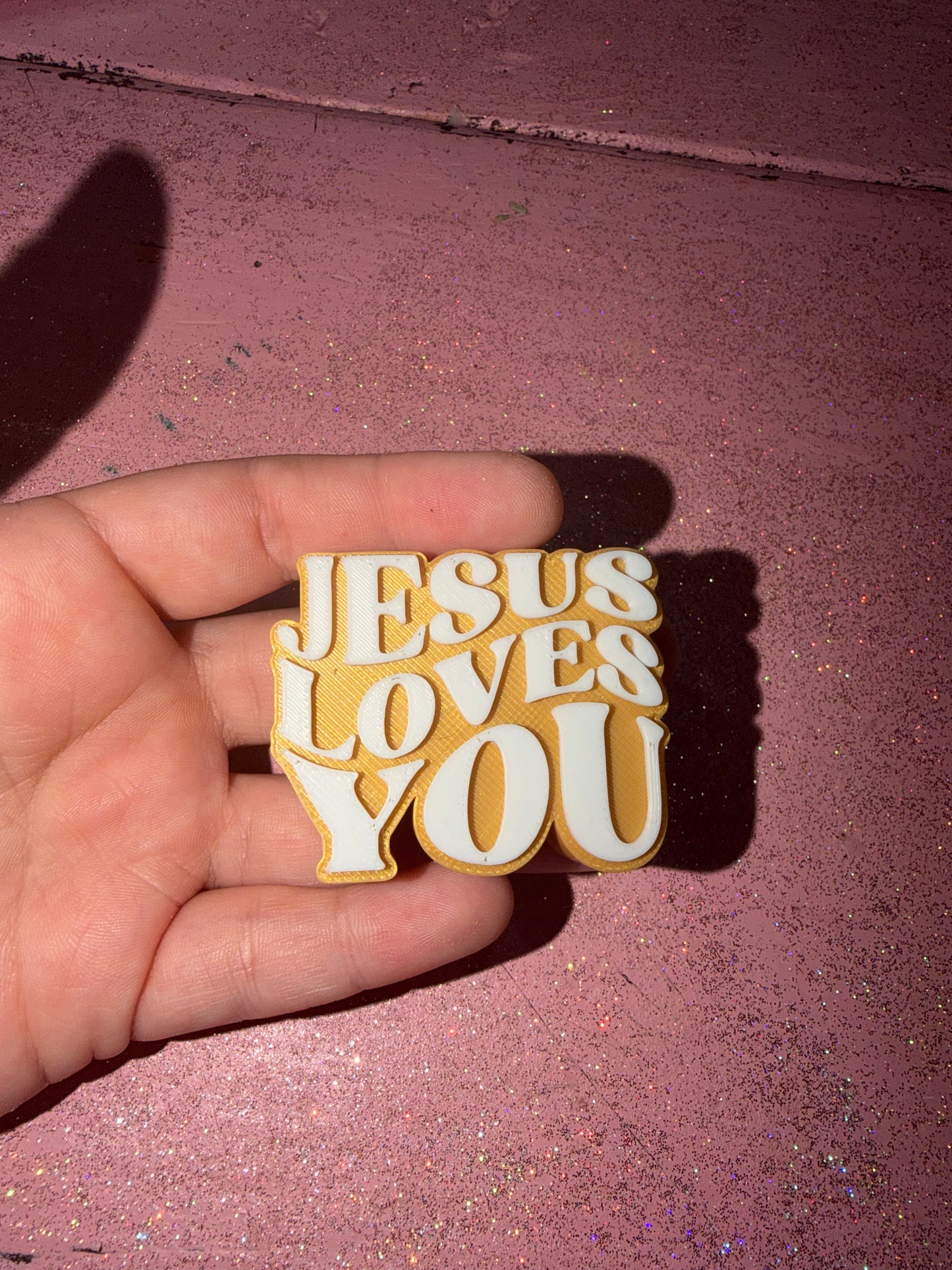 Jesus loves you straw topper