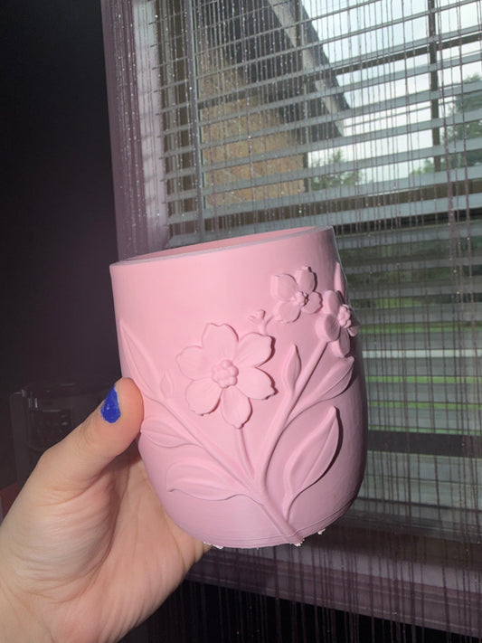 Floral makeup brush holder (can pick any color)