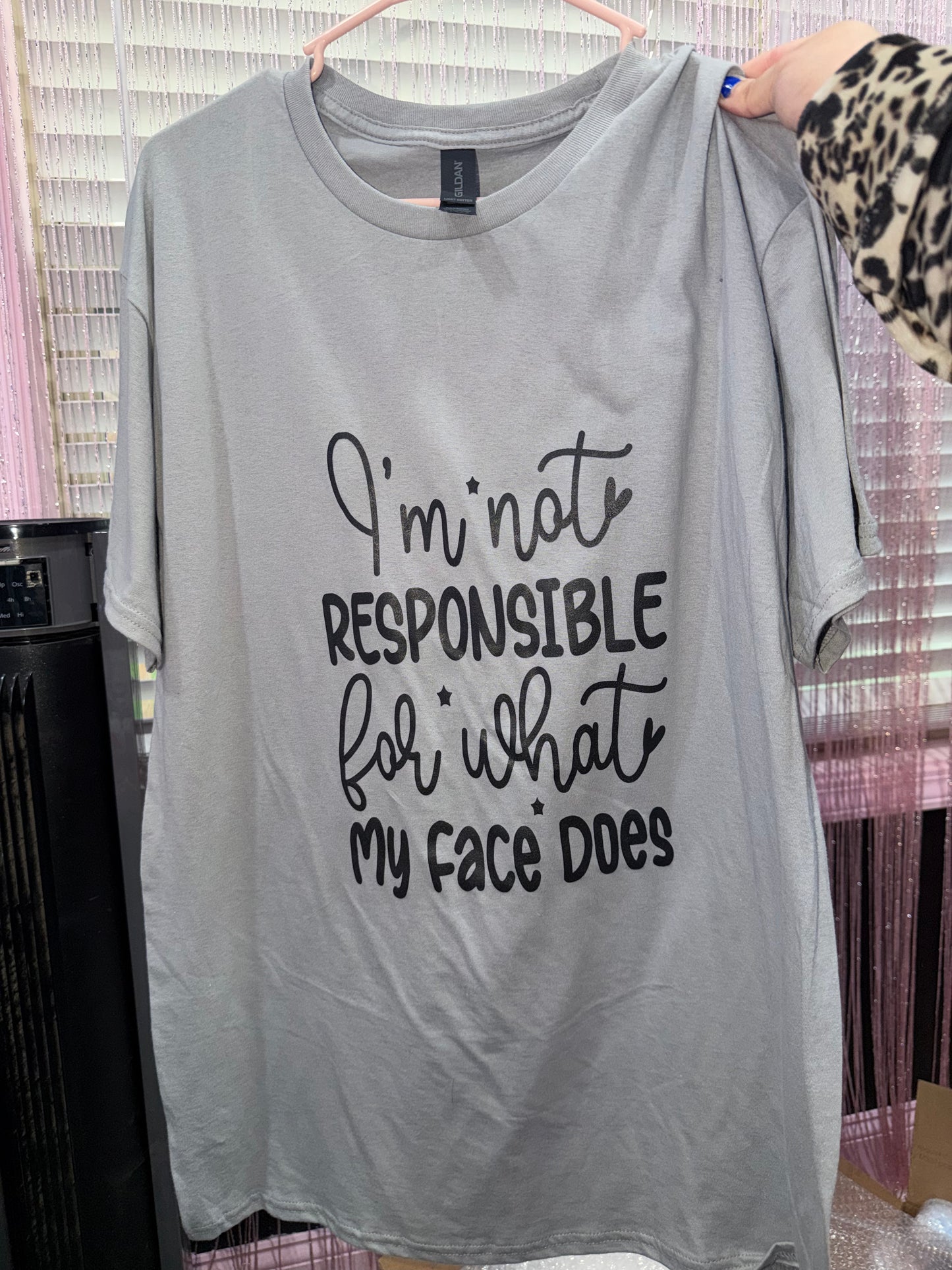 Responsible for my face t shirt (L)