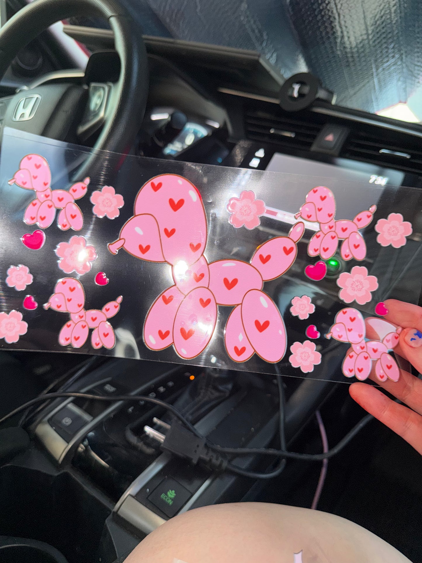Pink balloon dog wrap
