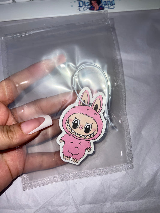 Labubu air freshener pink