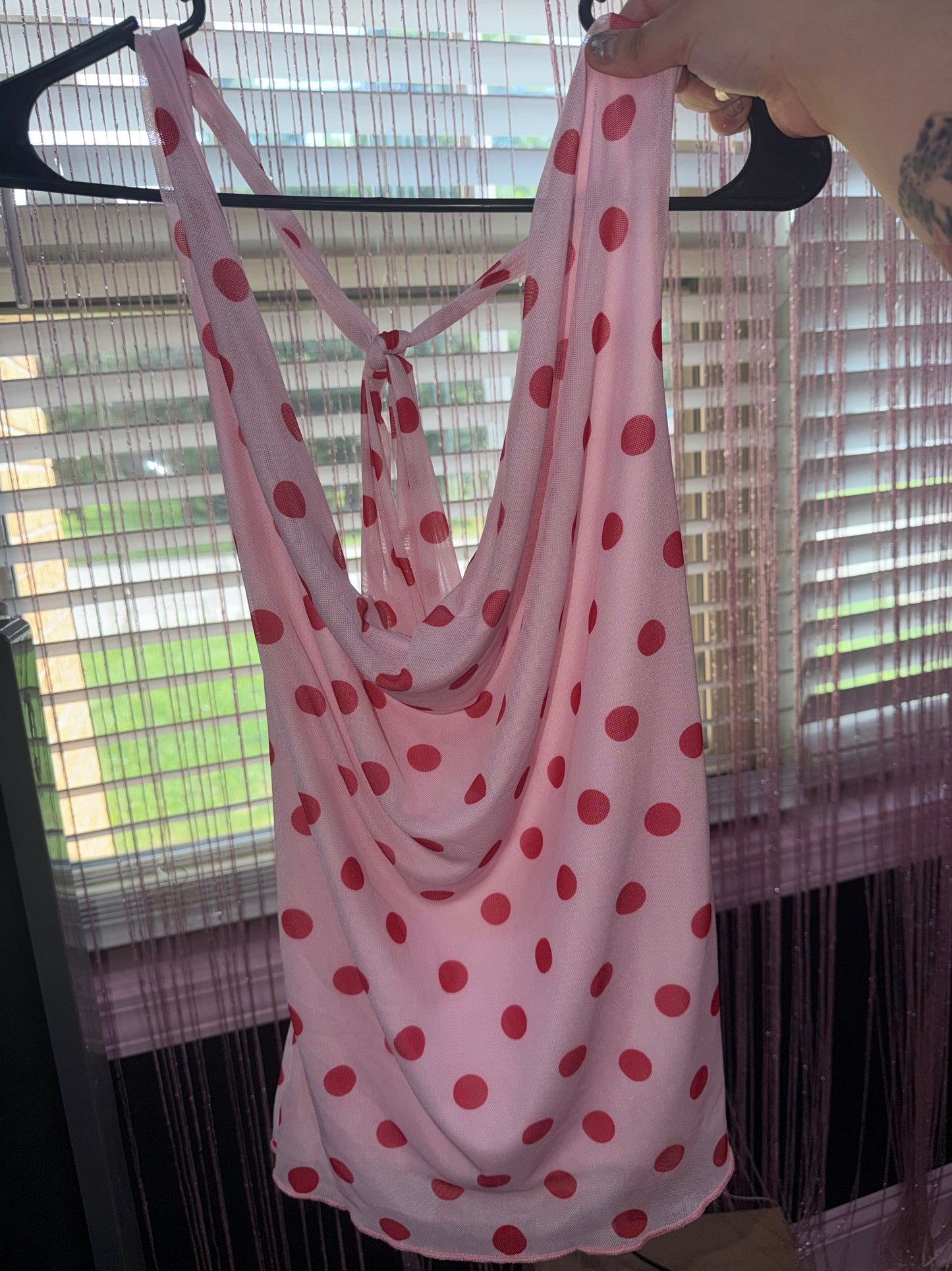 Polka dot halter top (XL)