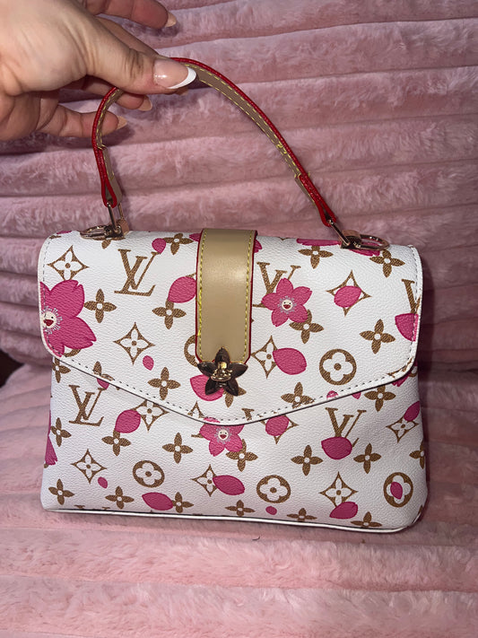 Sakura white hand bag