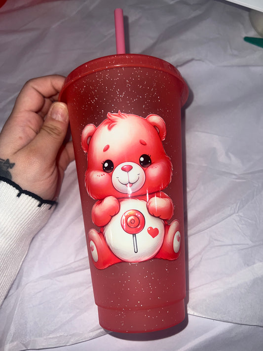 Care bear glitter cup