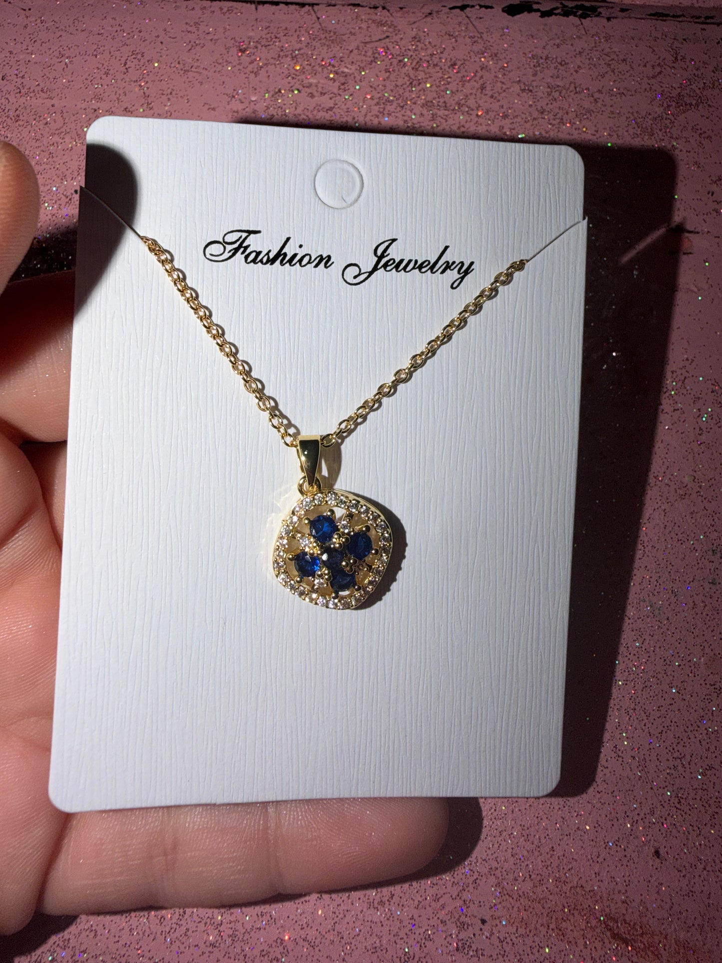 Blue and gold necklace