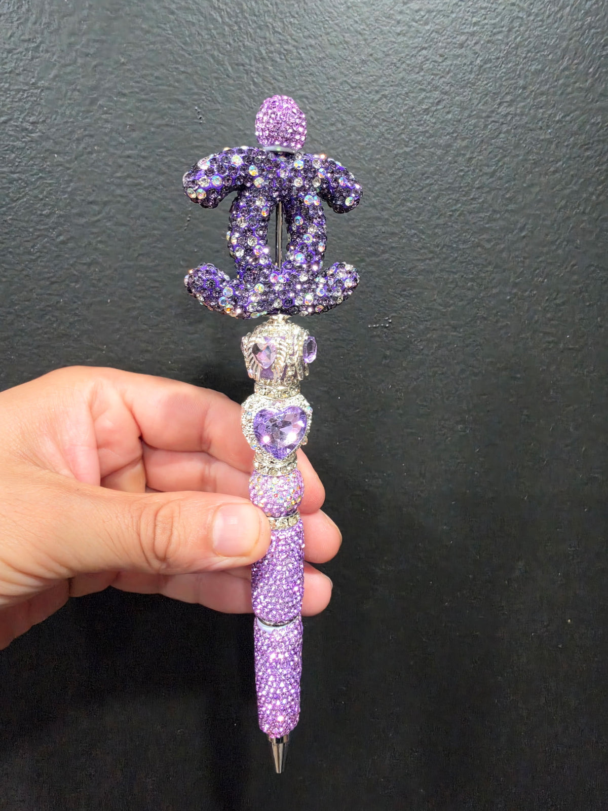 Purple rhinestone cc pen