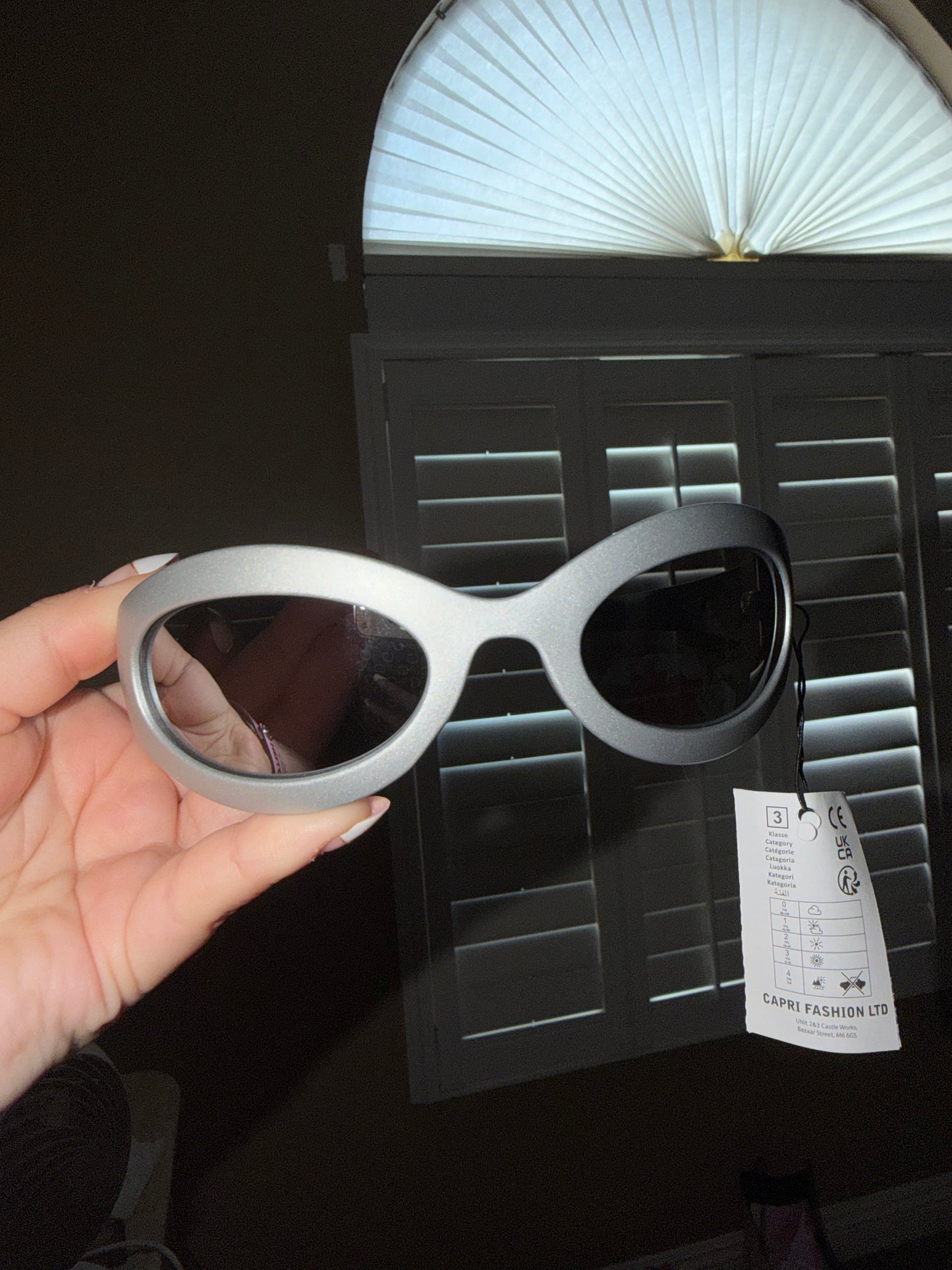 Silver bug eye sunglasses