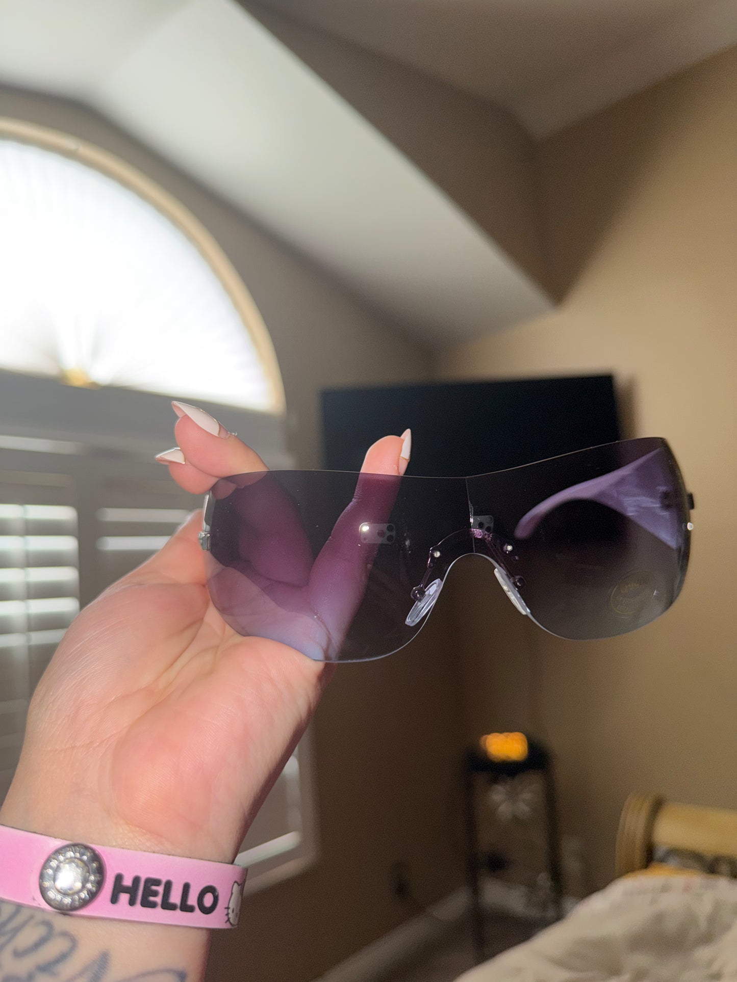 Purple blue and white sunglasses