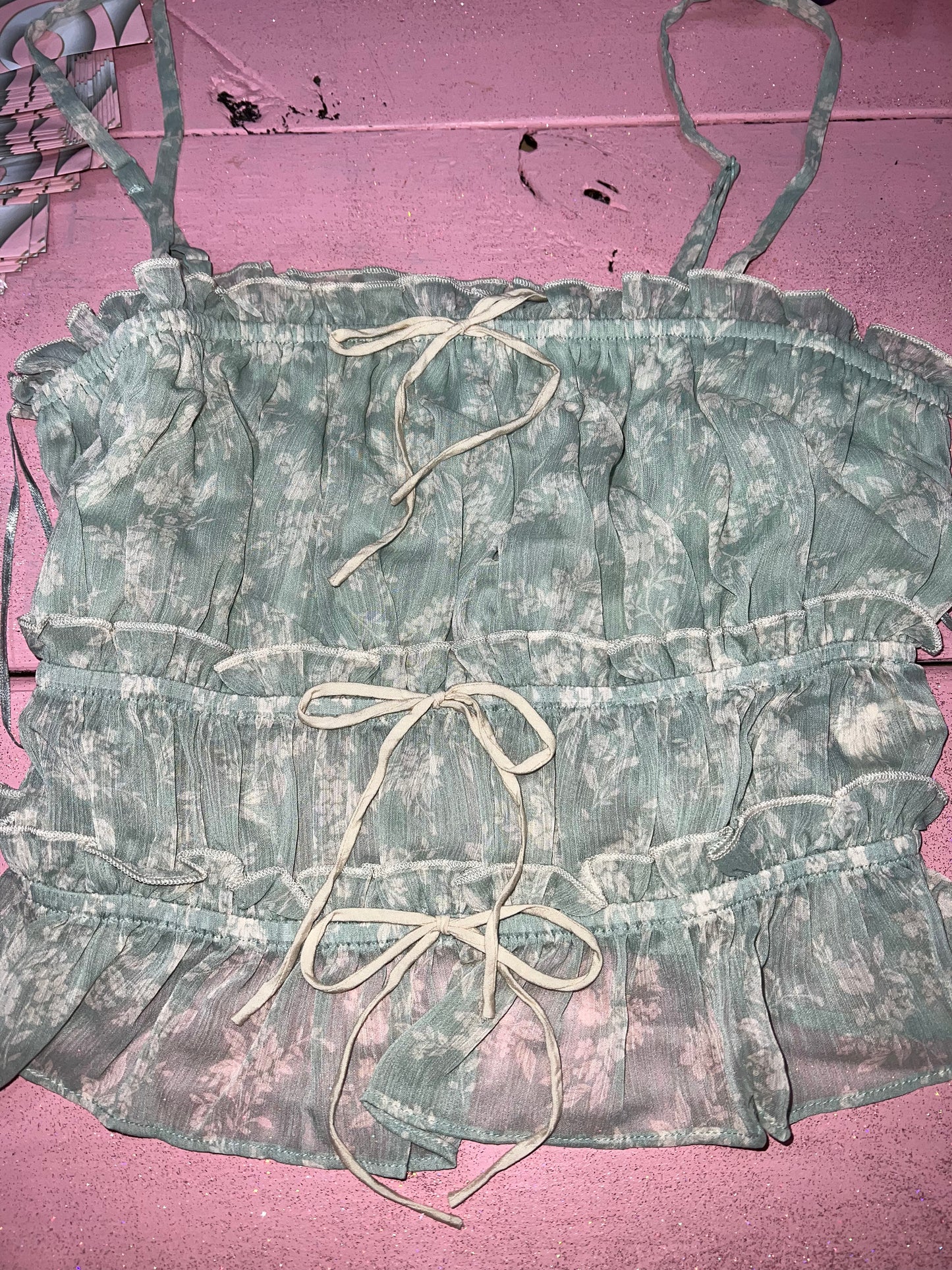 Blue floral tank (m)