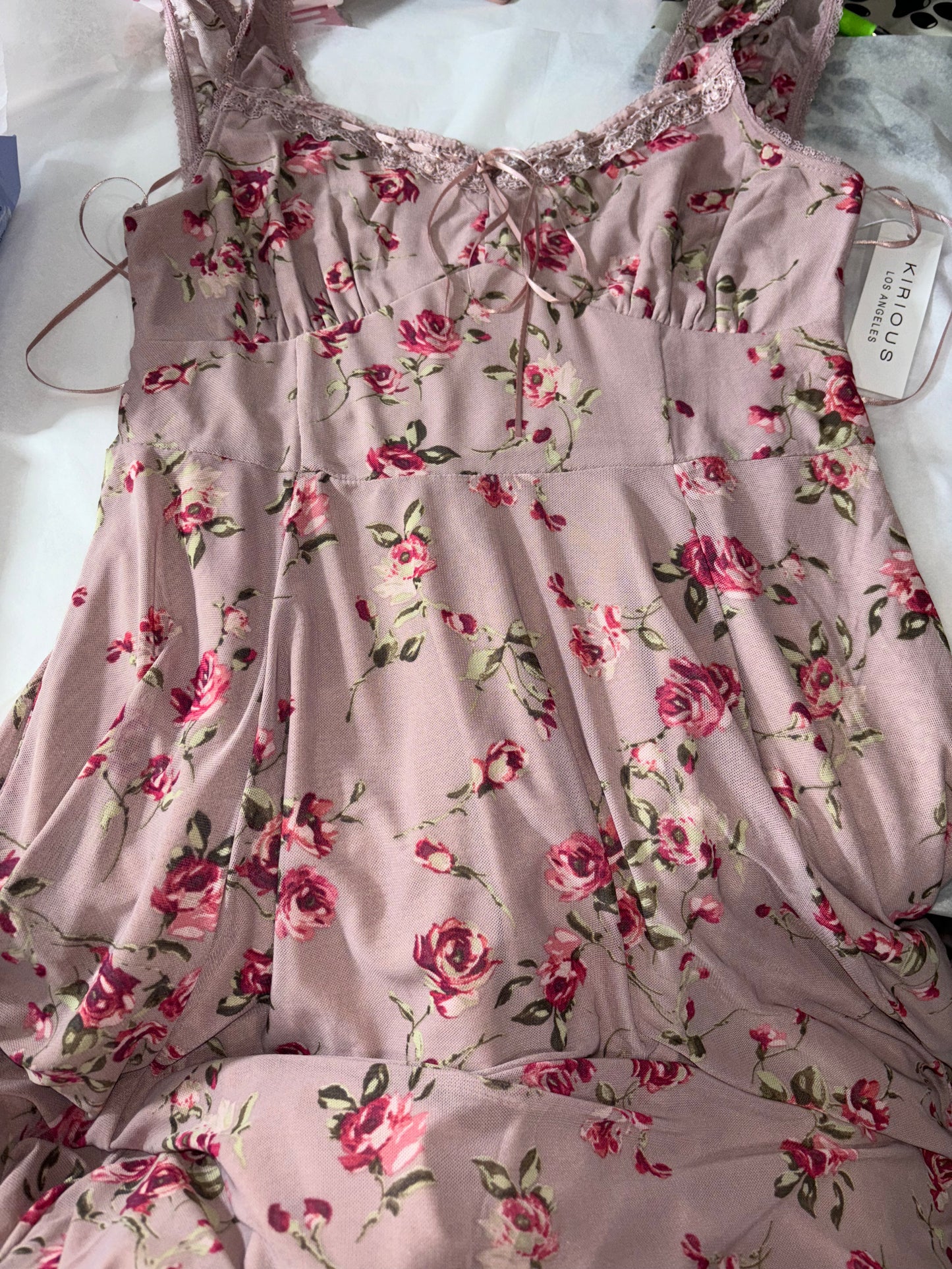 FLORAL MAUVE DRESS (M)